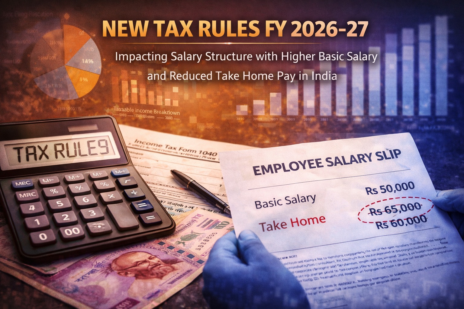 New tax rules FY 2026 27 impacting salary structure with higher basic salary and reduced take home pay in India